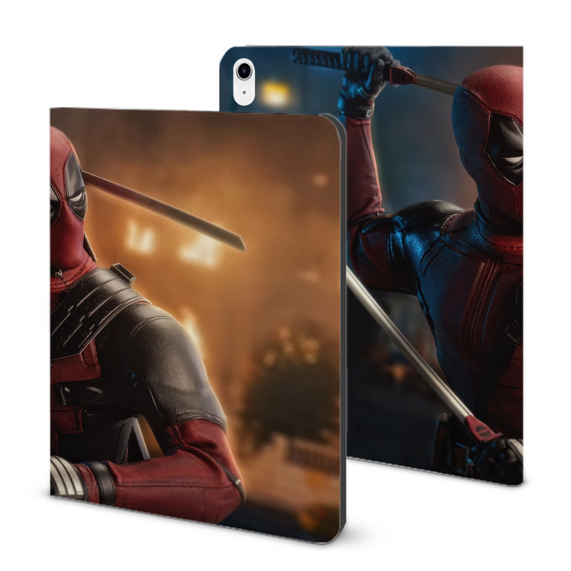 （画像用） Deadpool デッドプール IPad ケース ブック型 PUレザー TPU 耐衝撃 軽量 薄型 ペン収納なし 全面保護 IPad 各モデル対応